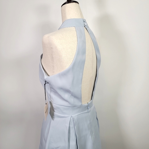 NWT Superdown Light Blue Halter Neck Open Back Mini Dress - Picture 10 of 16